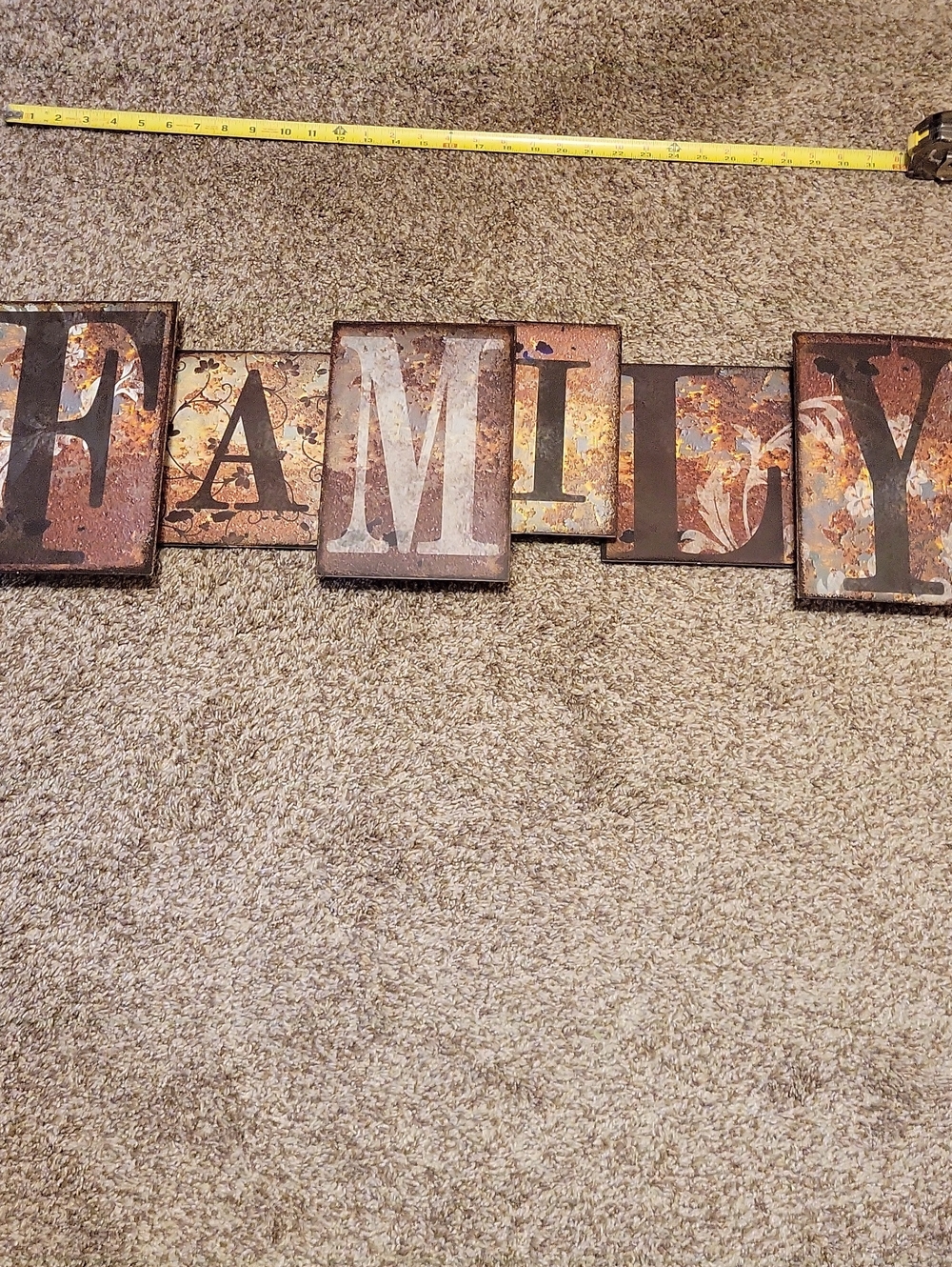 Hobby Lobby Brown and Rust 'FAMILY' Wall Plaque